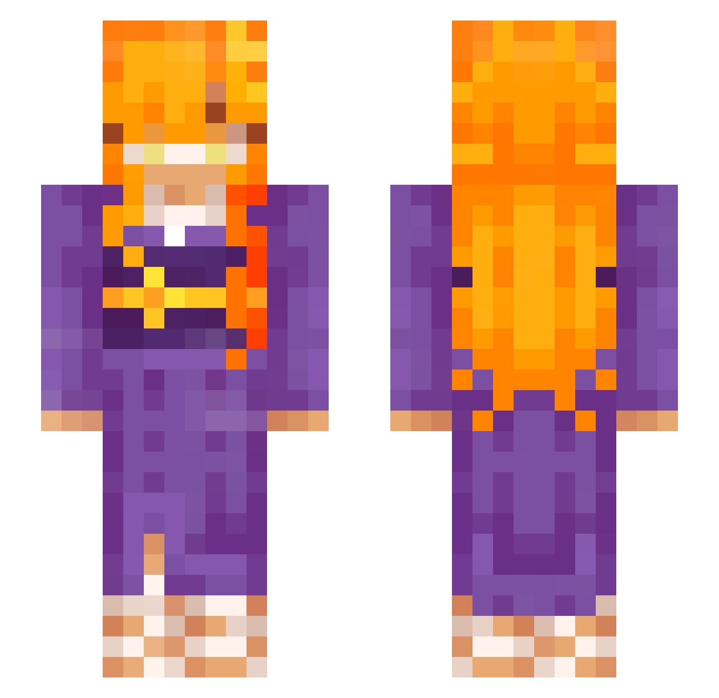 Astralcinnabon Minecraft skin, front and back view
