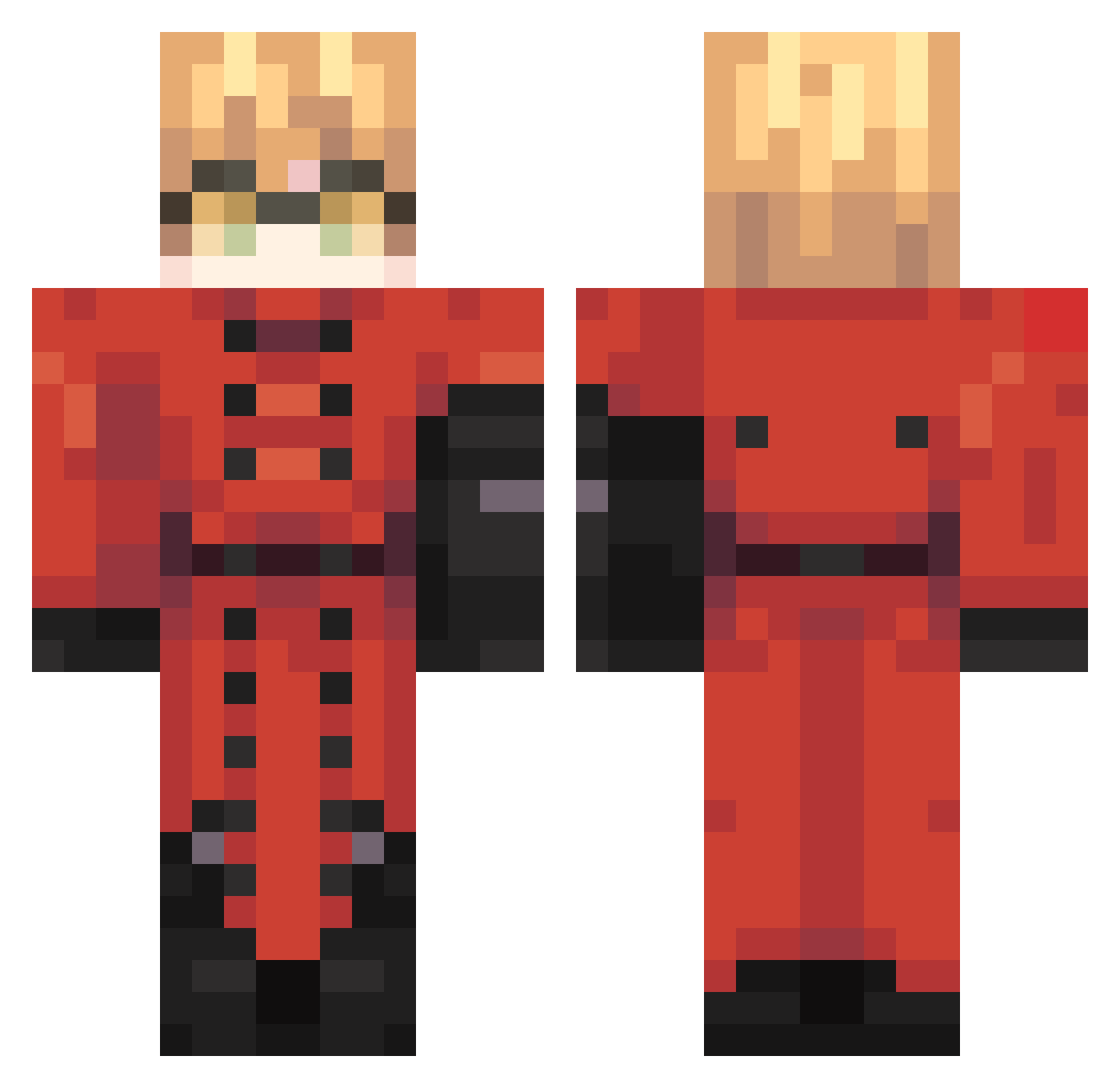 nakugada Minecraft skin, front and back view