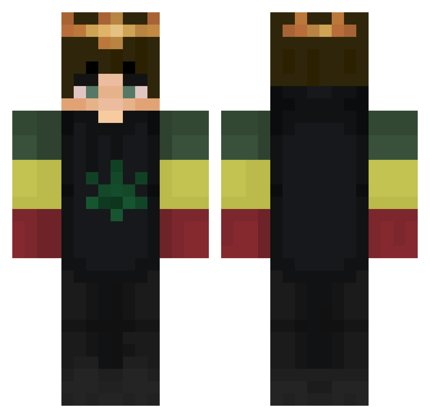 PaleN_UK Minecraft skin, front and back view