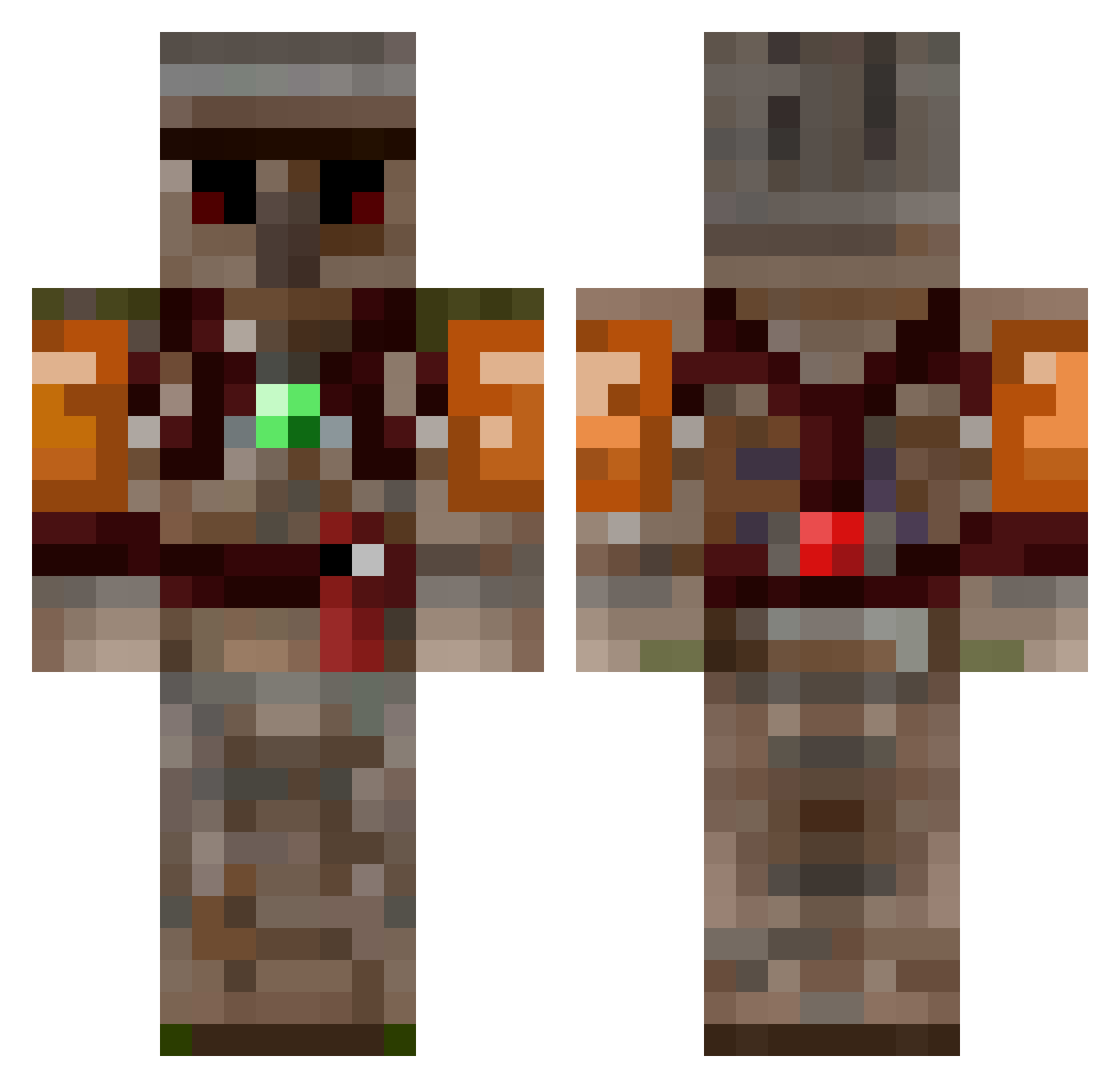 barbabison Minecraft skin, front and back view