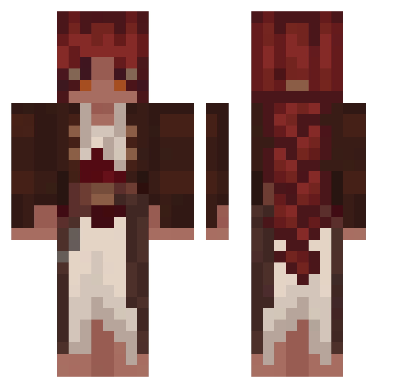 Strobil Minecraft skin, front and back view