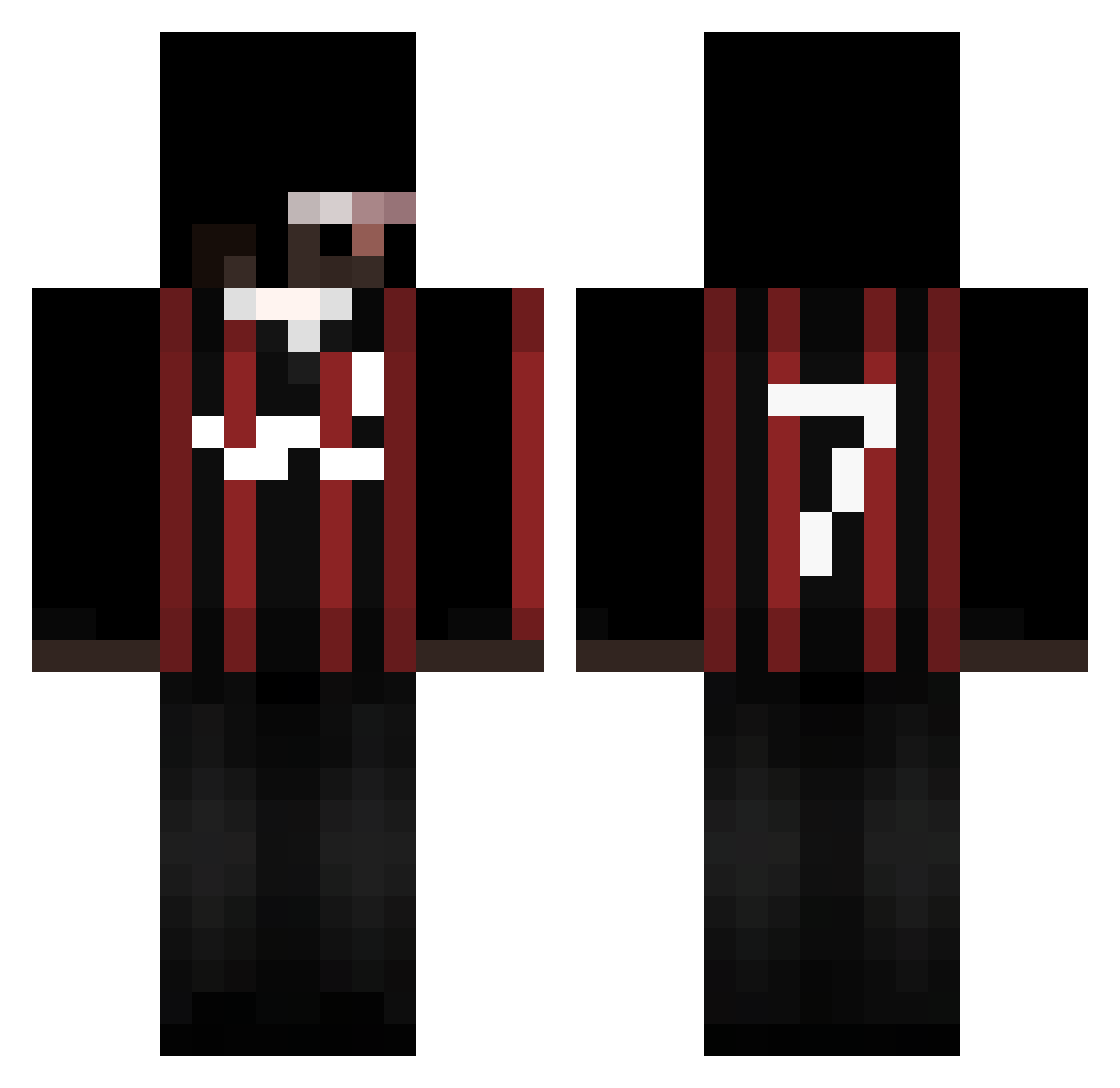 XKubusek Minecraft skin, front and back view