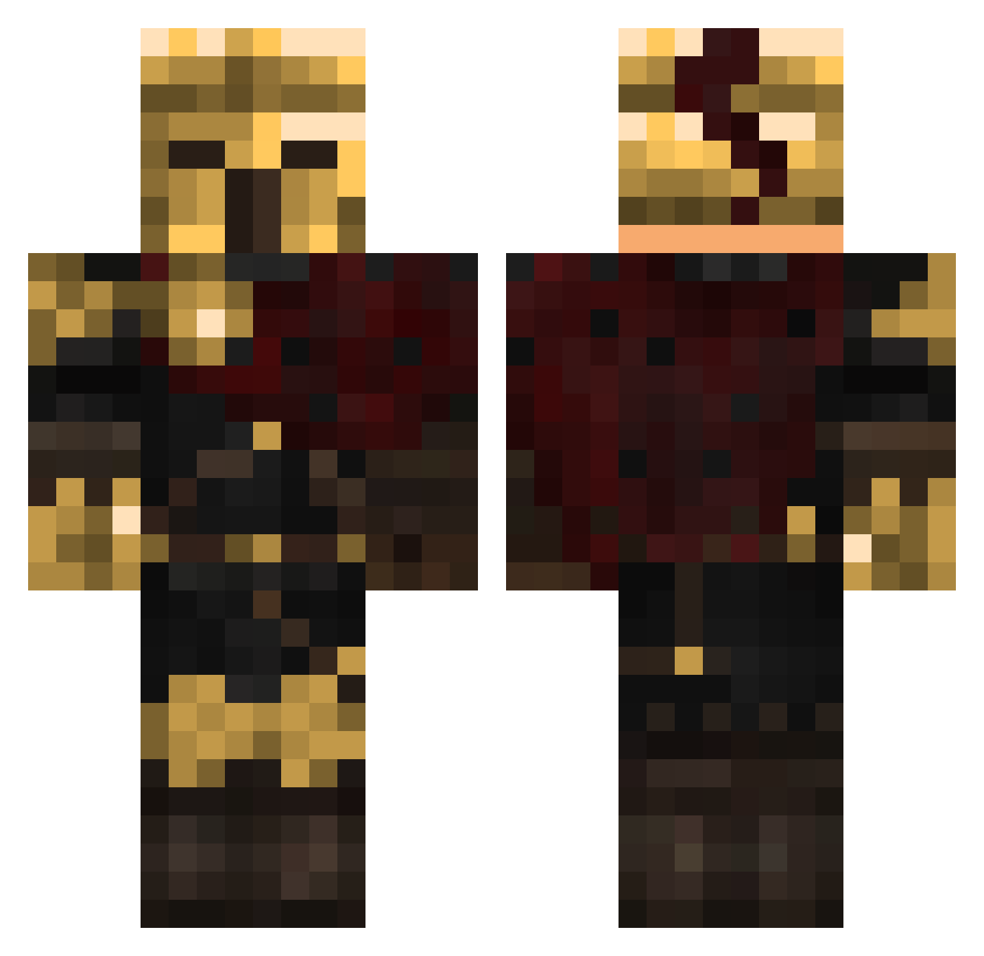 Ransuuuuu Minecraft skin, front and back view