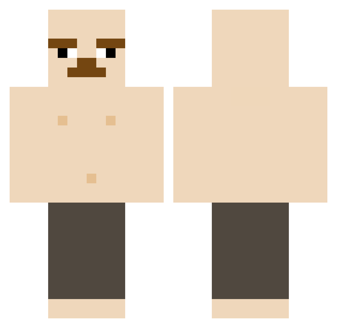 Matteo278 Minecraft skin, front and back view