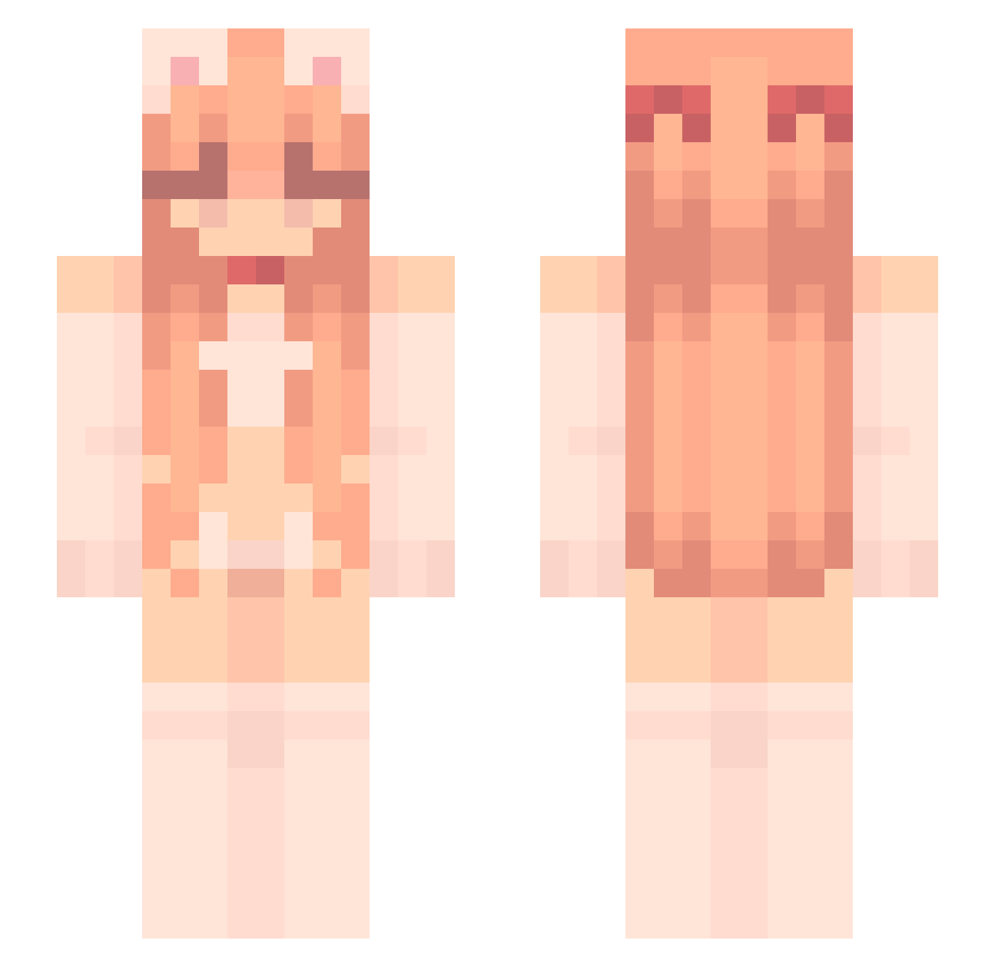 Xaolll Minecraft skin, front and back view