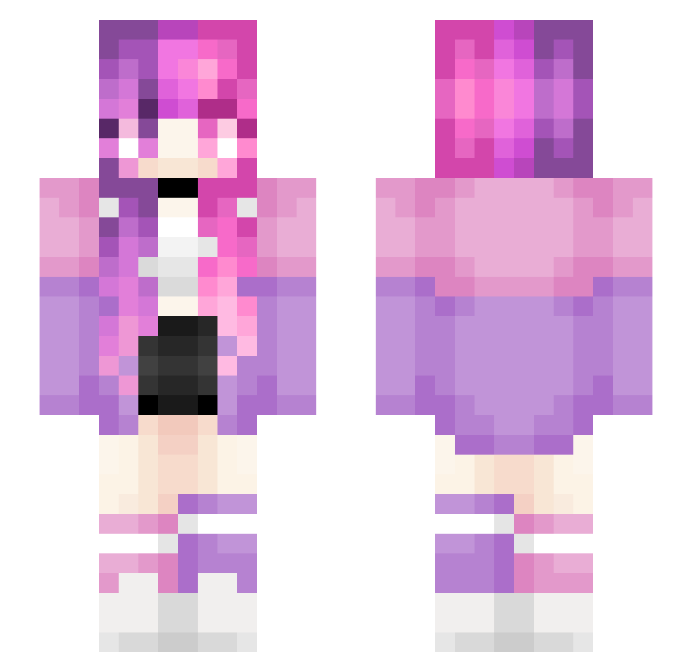 Umilythe Minecraft skin, front and back view
