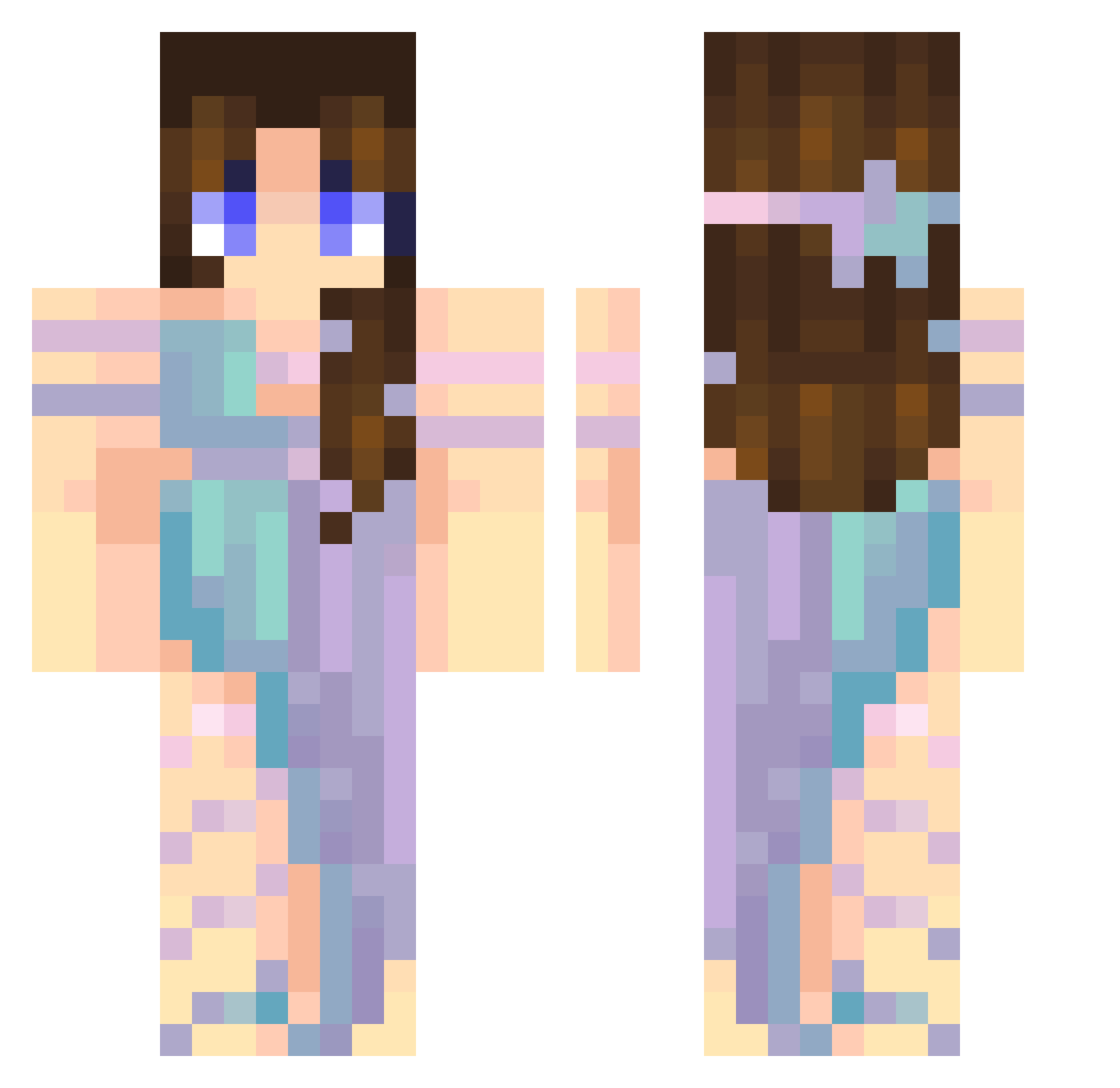 Warpenguin Minecraft skin, front and back view