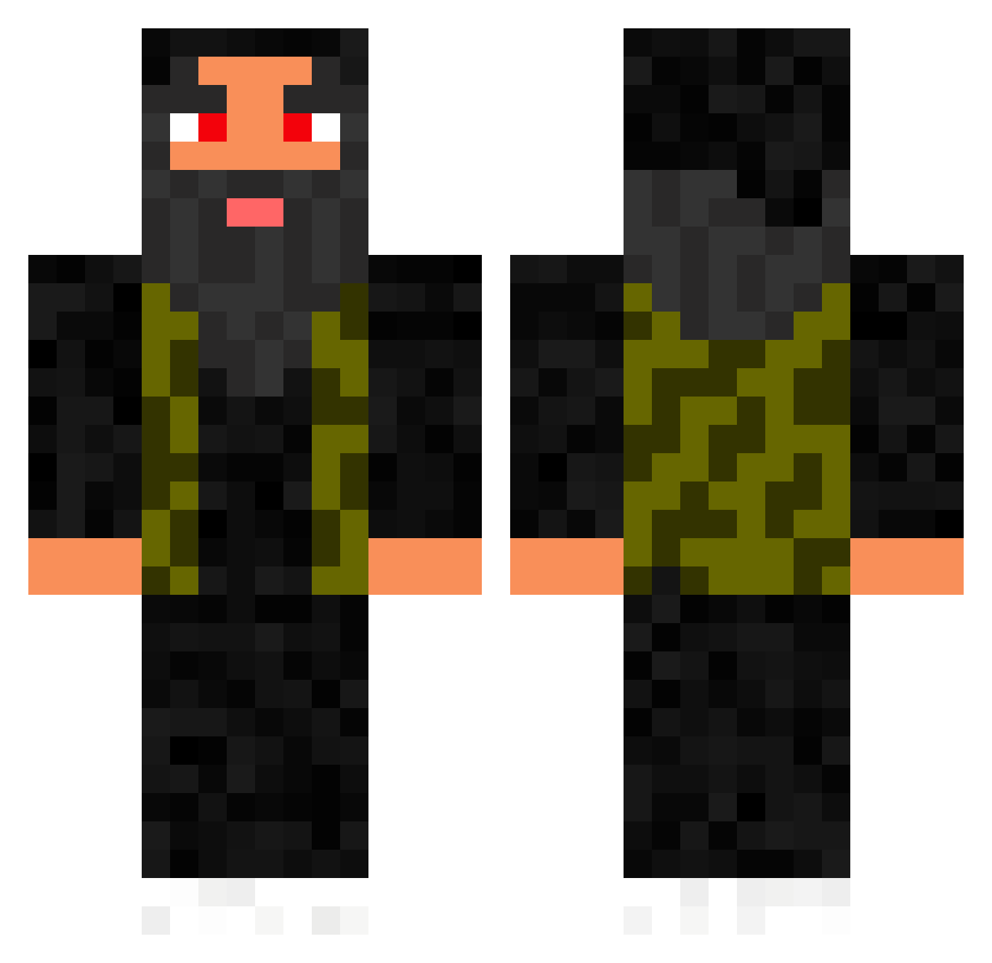 squief Minecraft skin, front and back view
