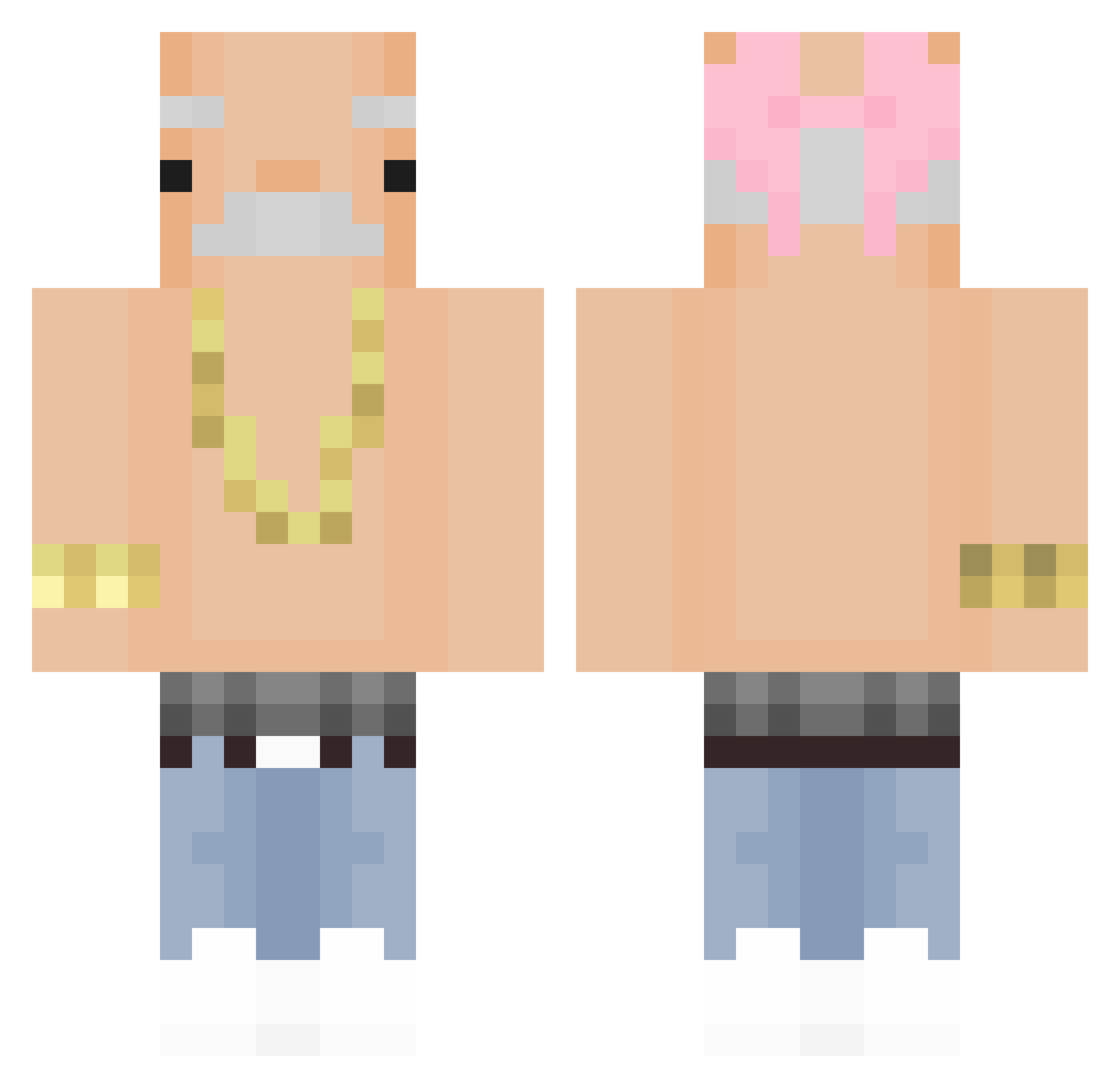 IcePickJoey Minecraft skin, front and back view