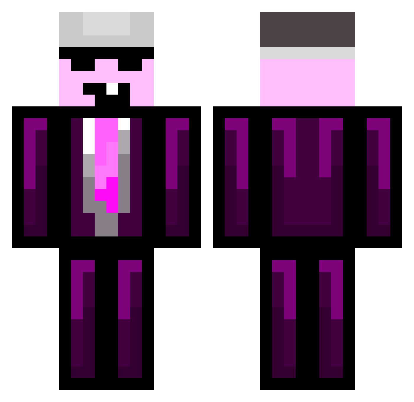 psync_ Minecraft skin, front and back view