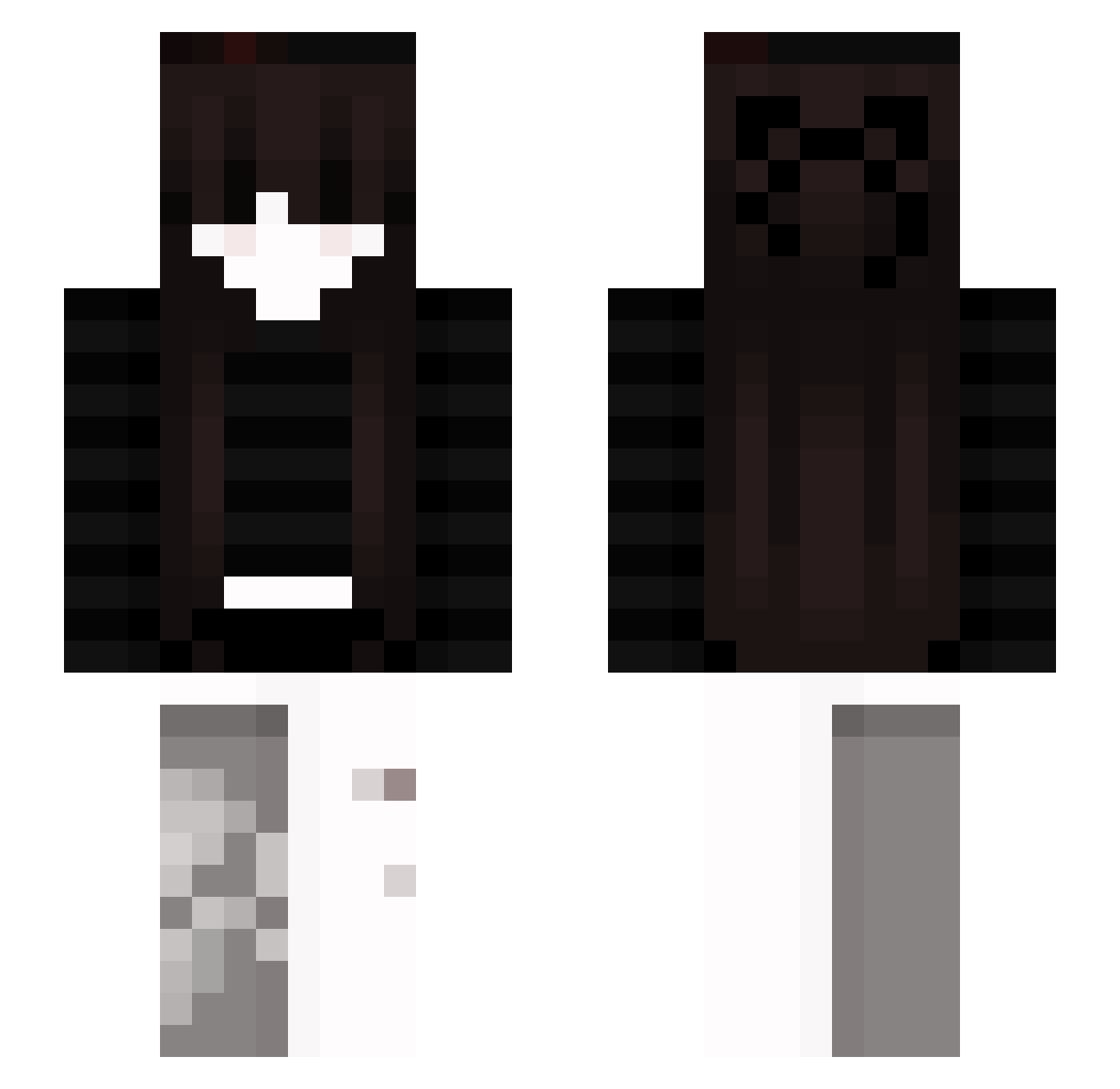 Sollunie Minecraft skin, front and back view