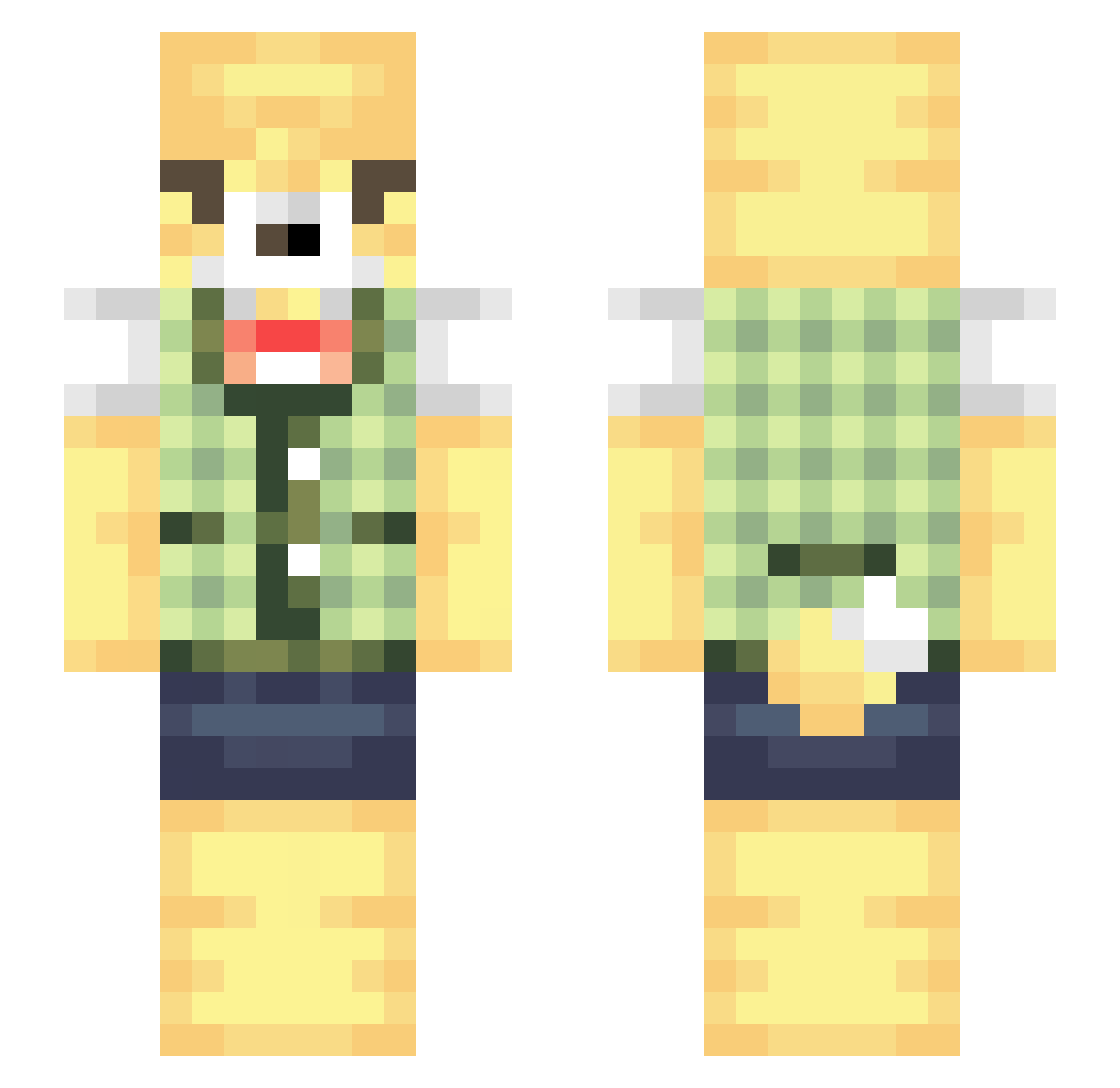 krakenatwork Minecraft skin, front and back view