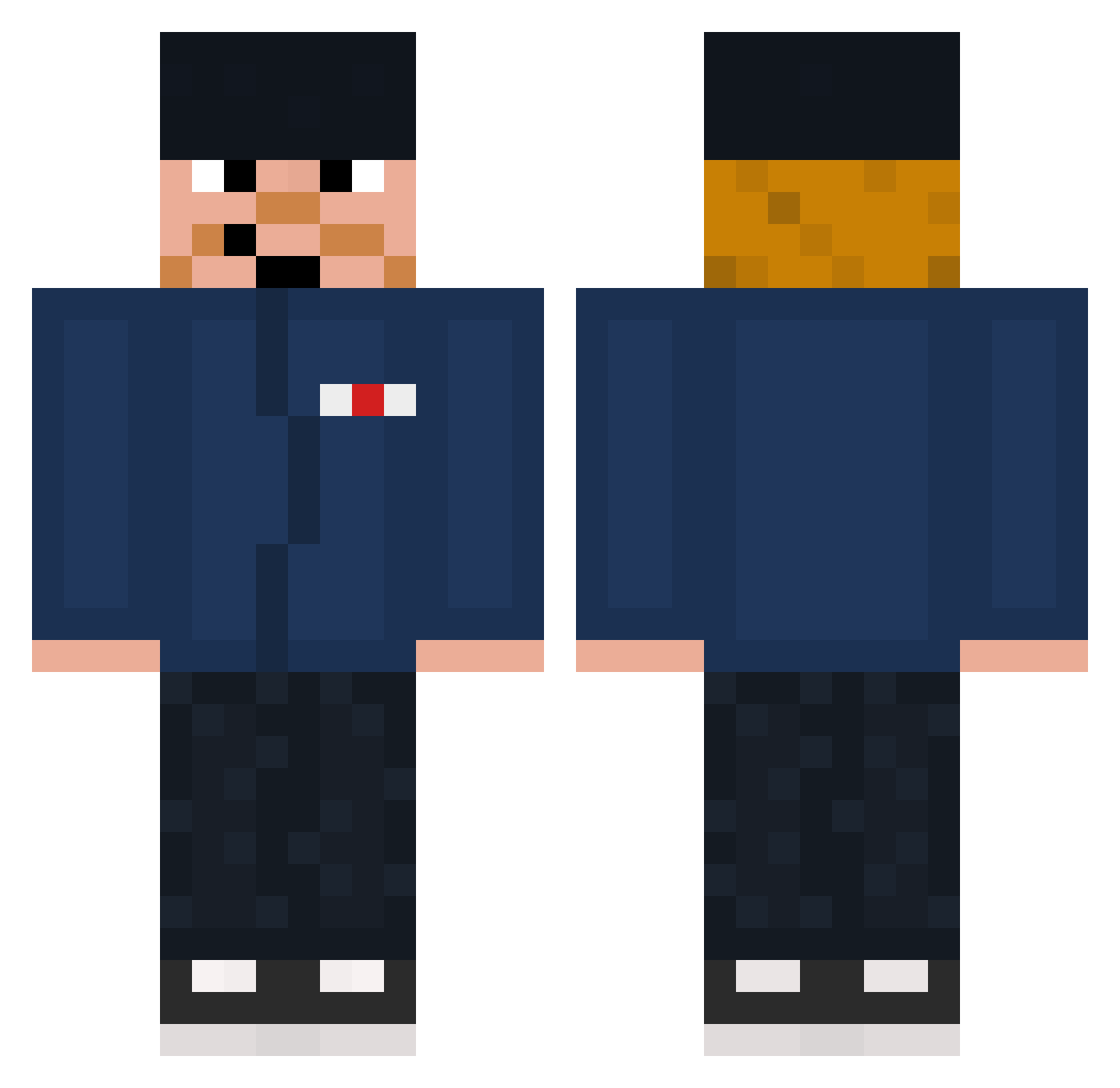 loui543 Minecraft skin, front and back view