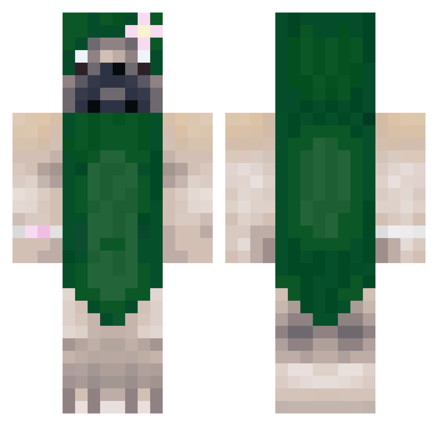 SuperGirl266 Minecraft skin, front and back view
