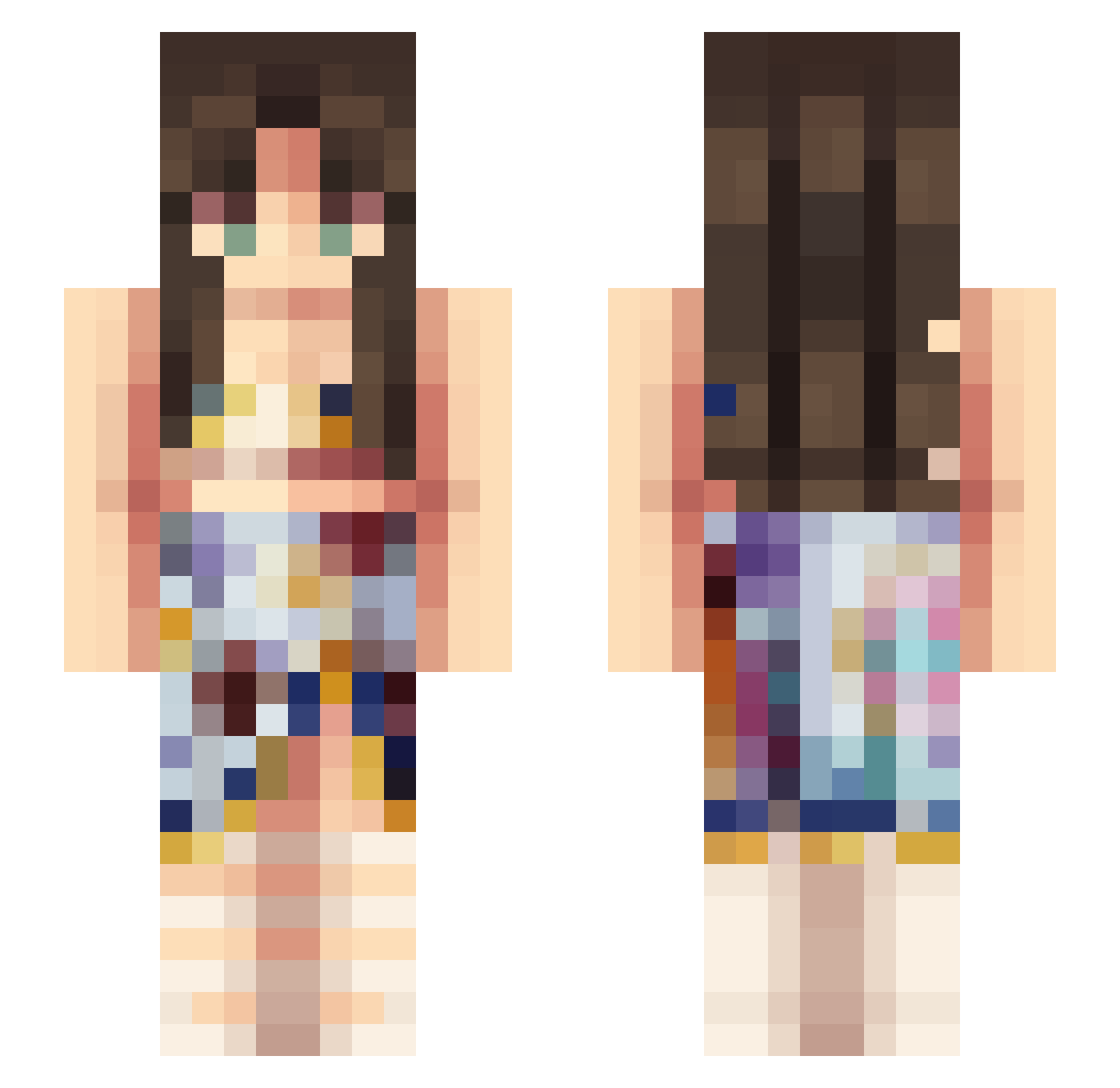 viue Minecraft skin, front and back view