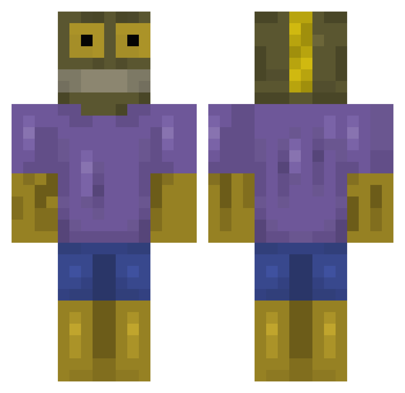 Zombiemonkey342 Minecraft skin, front and back view