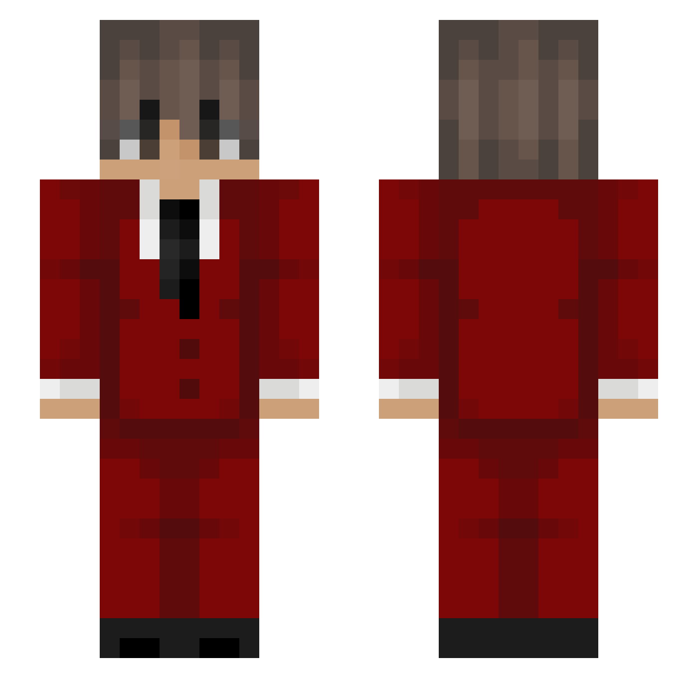 TheEviiii Minecraft skin, front and back view
