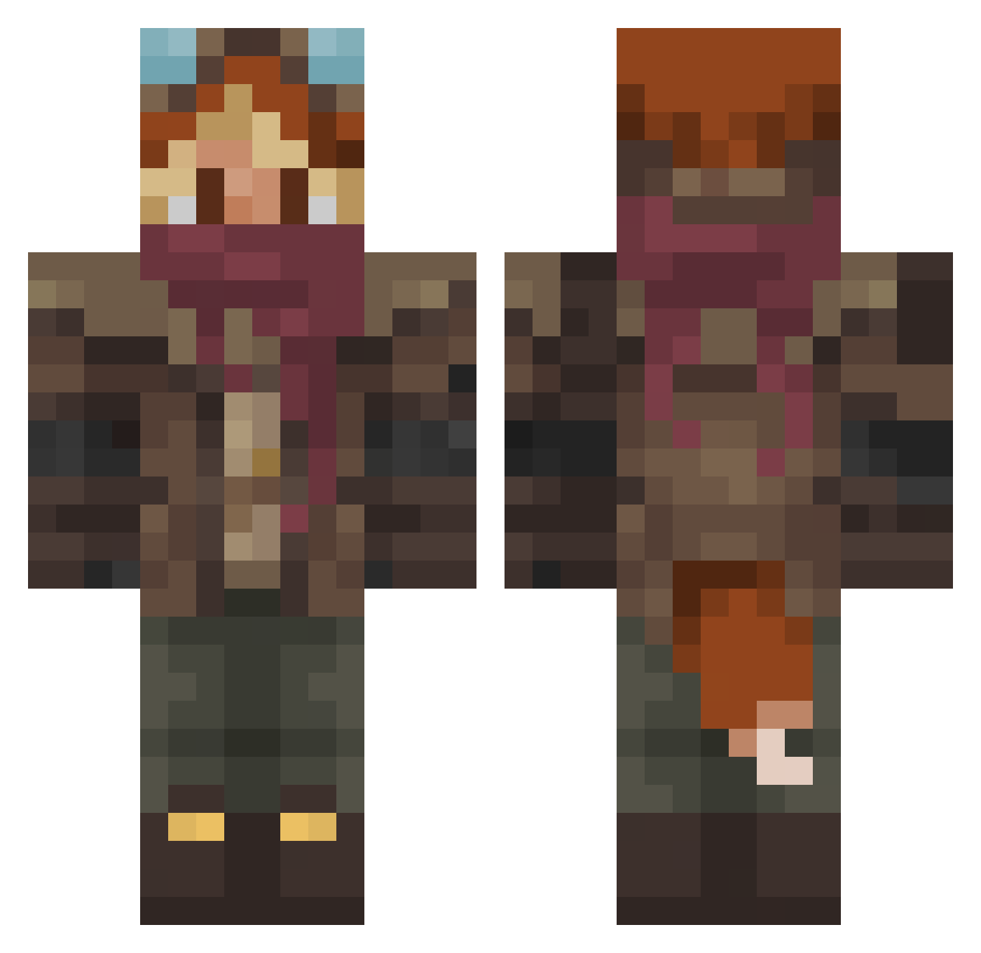 zorroepico Minecraft skin, front and back view