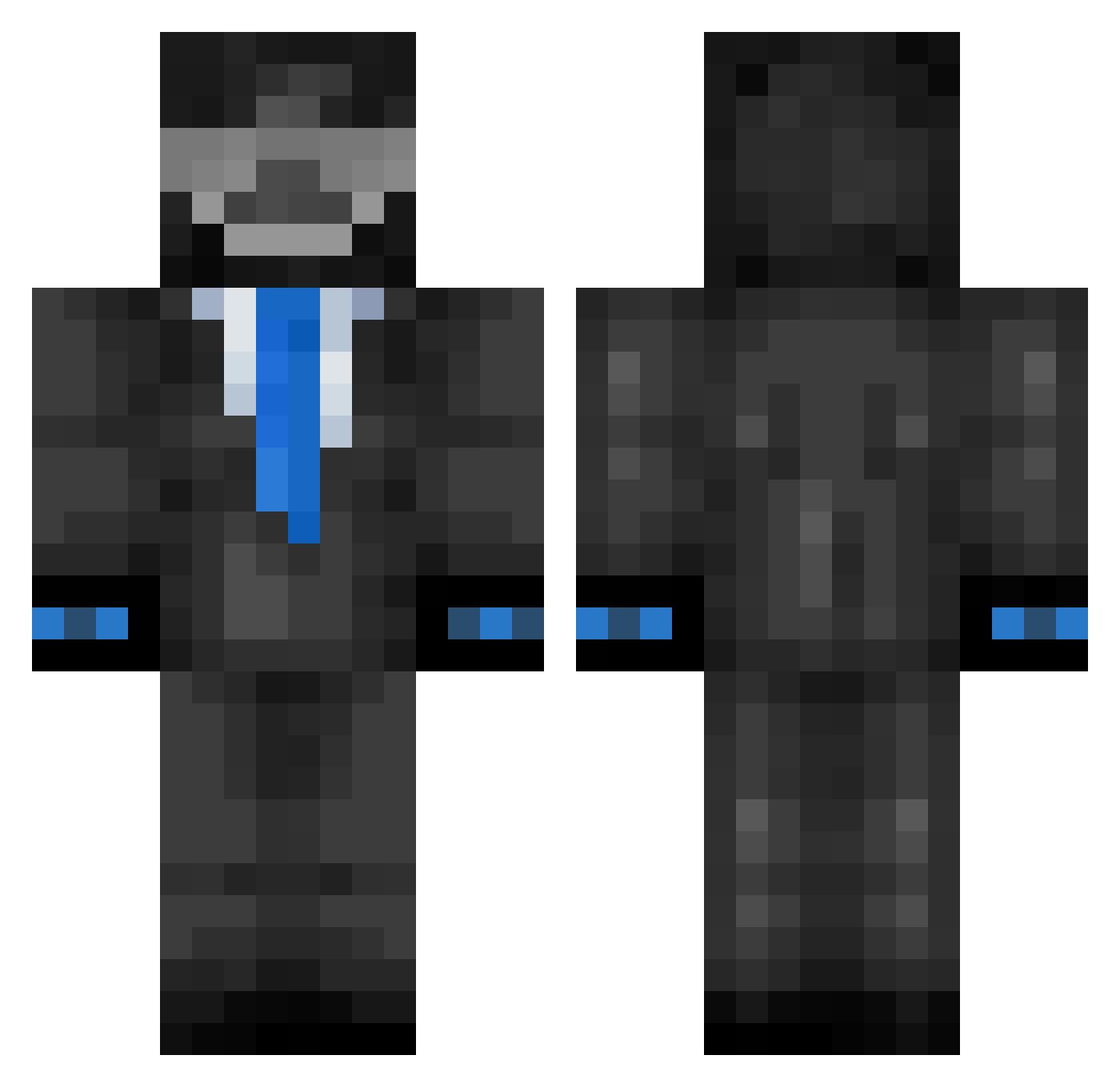 PixelWonnder Minecraft skin, front and back view