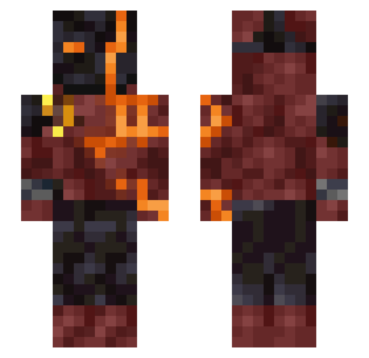 0800mateblack Minecraft skin, front and back view