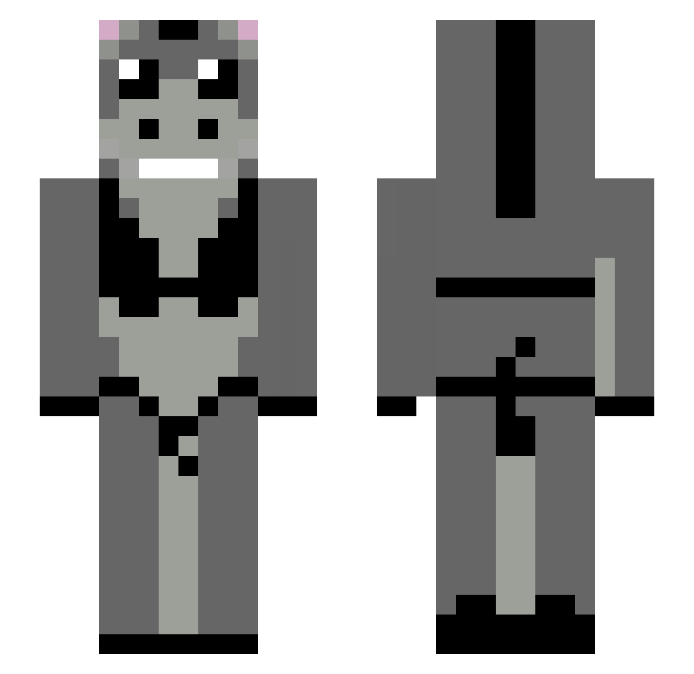 Jhairo Minecraft skin, front and back view