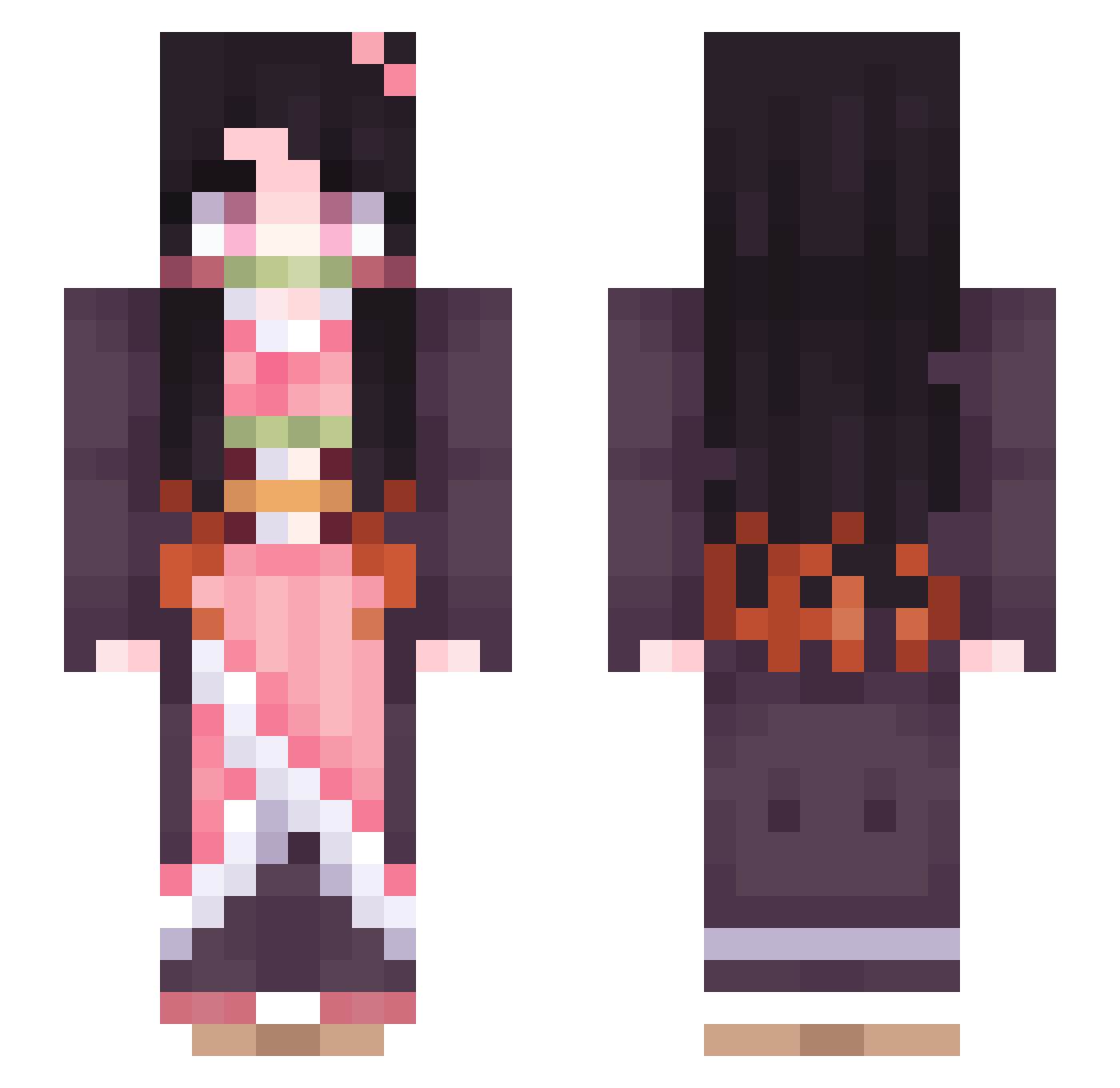 coffeehouses Minecraft skin, front and back view