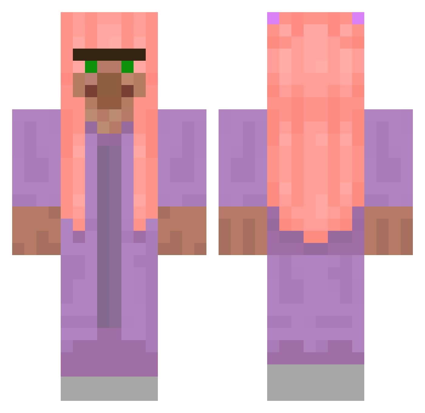 TheUtkuYT Minecraft skin, front and back view