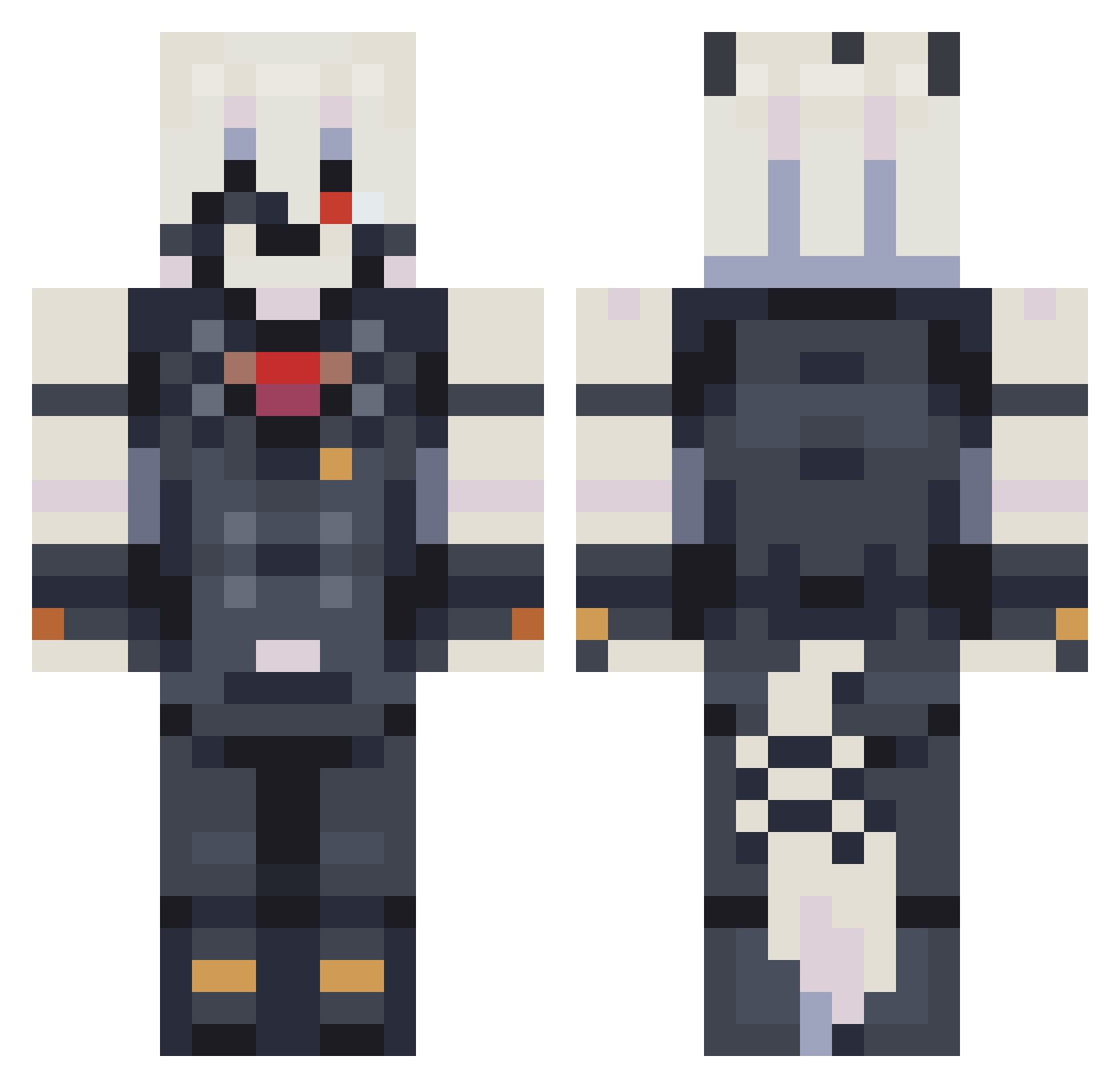 Stylesa Minecraft skin, front and back view
