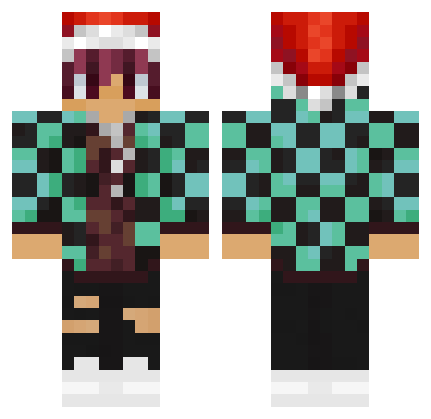 cludx Minecraft skin, front and back view