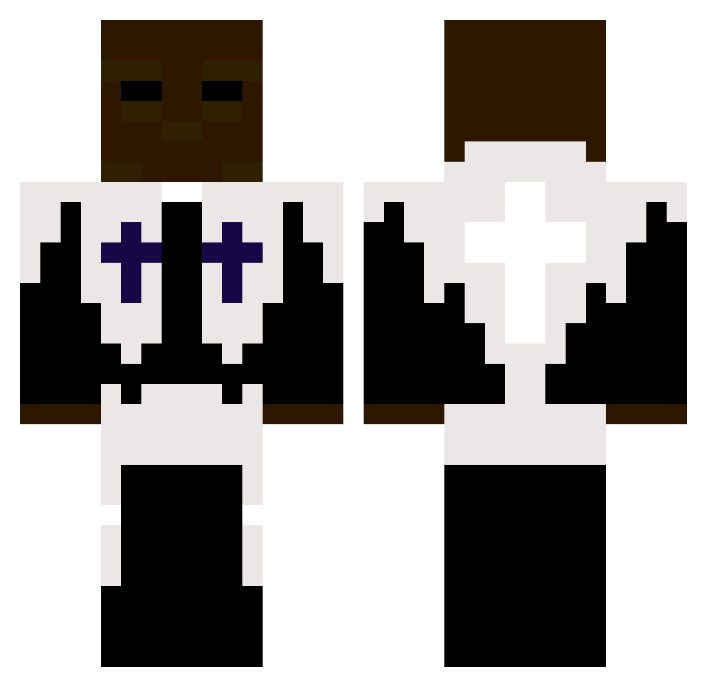 Zenthres Minecraft skin, front and back view