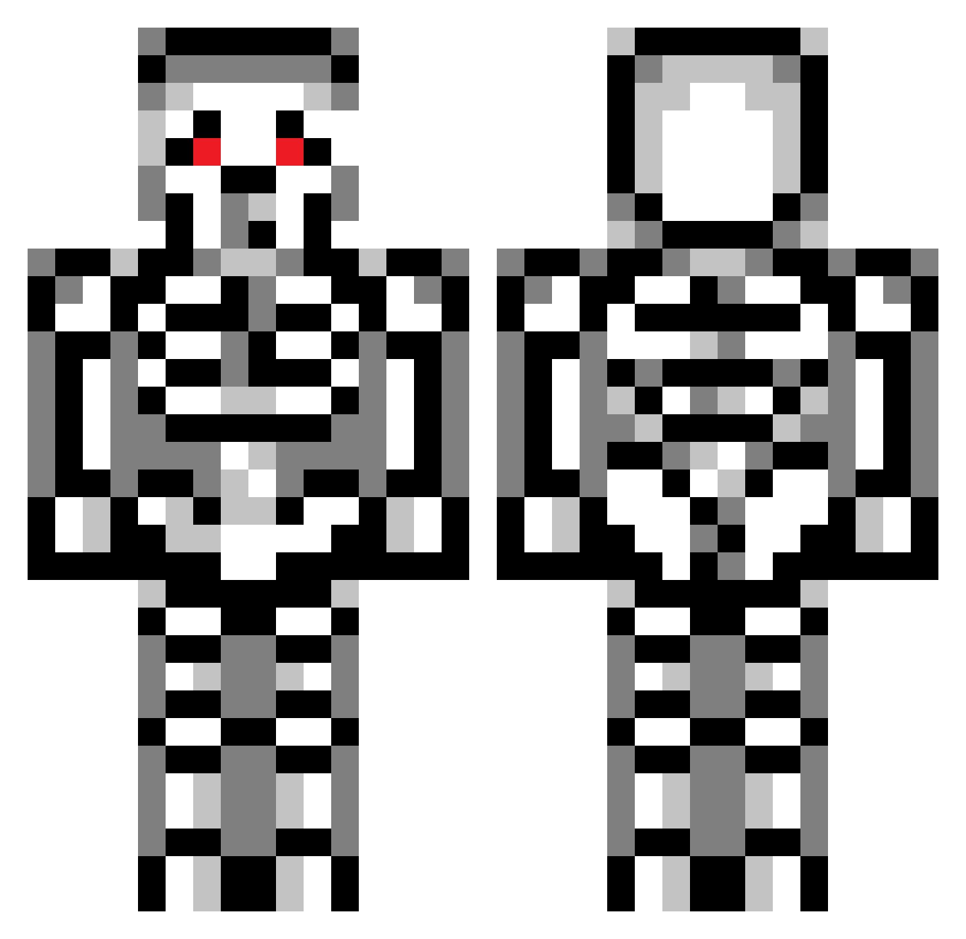 Jordain Minecraft skin, front and back view