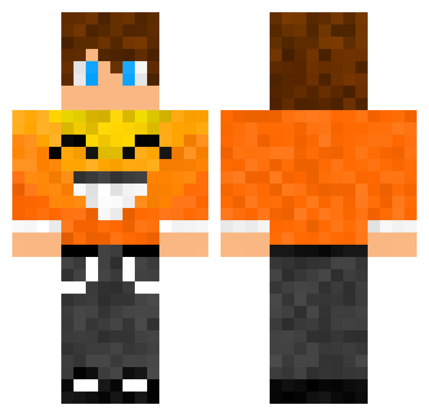 Naukowiec_PEPE Minecraft skin, front and back view