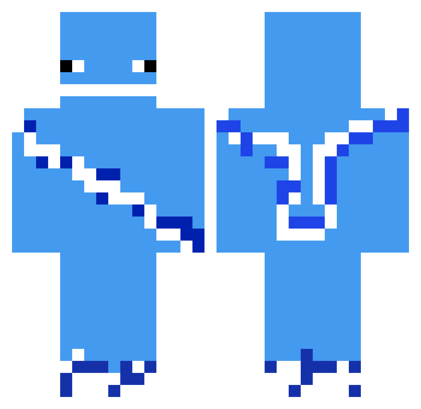 XDShindo Minecraft skin, front and back view