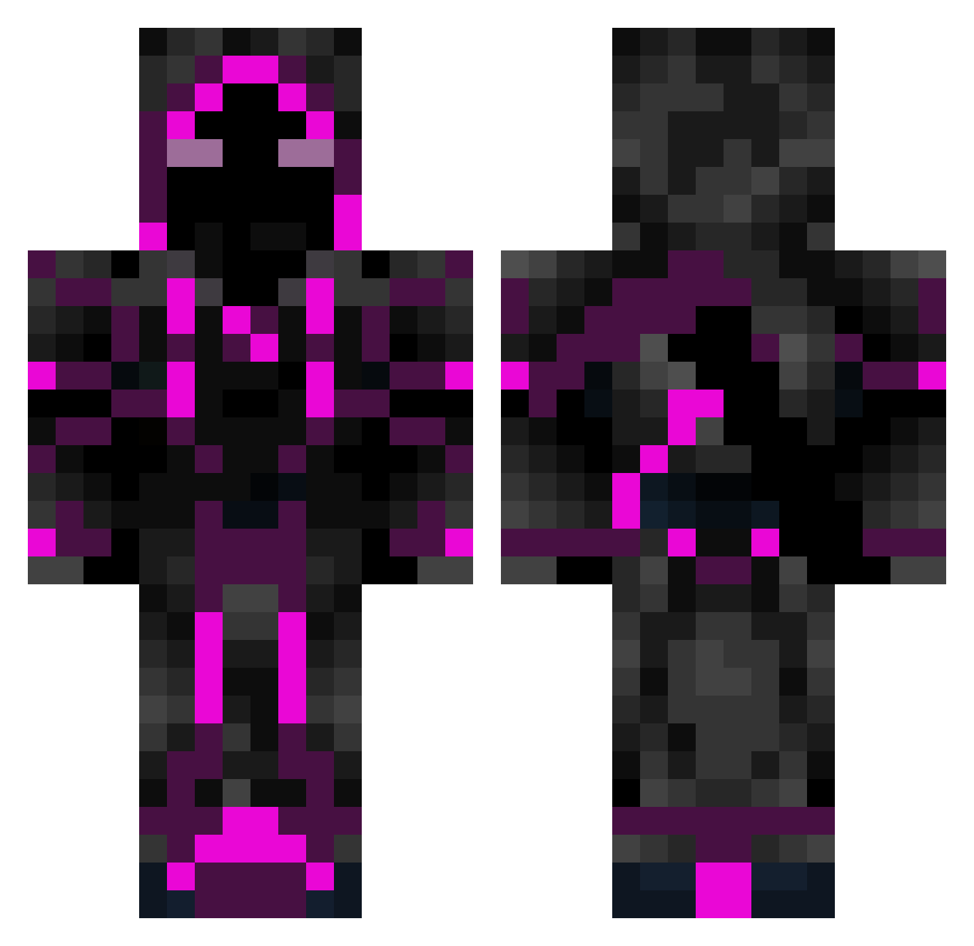 KzillaLizard Minecraft skin, front and back view