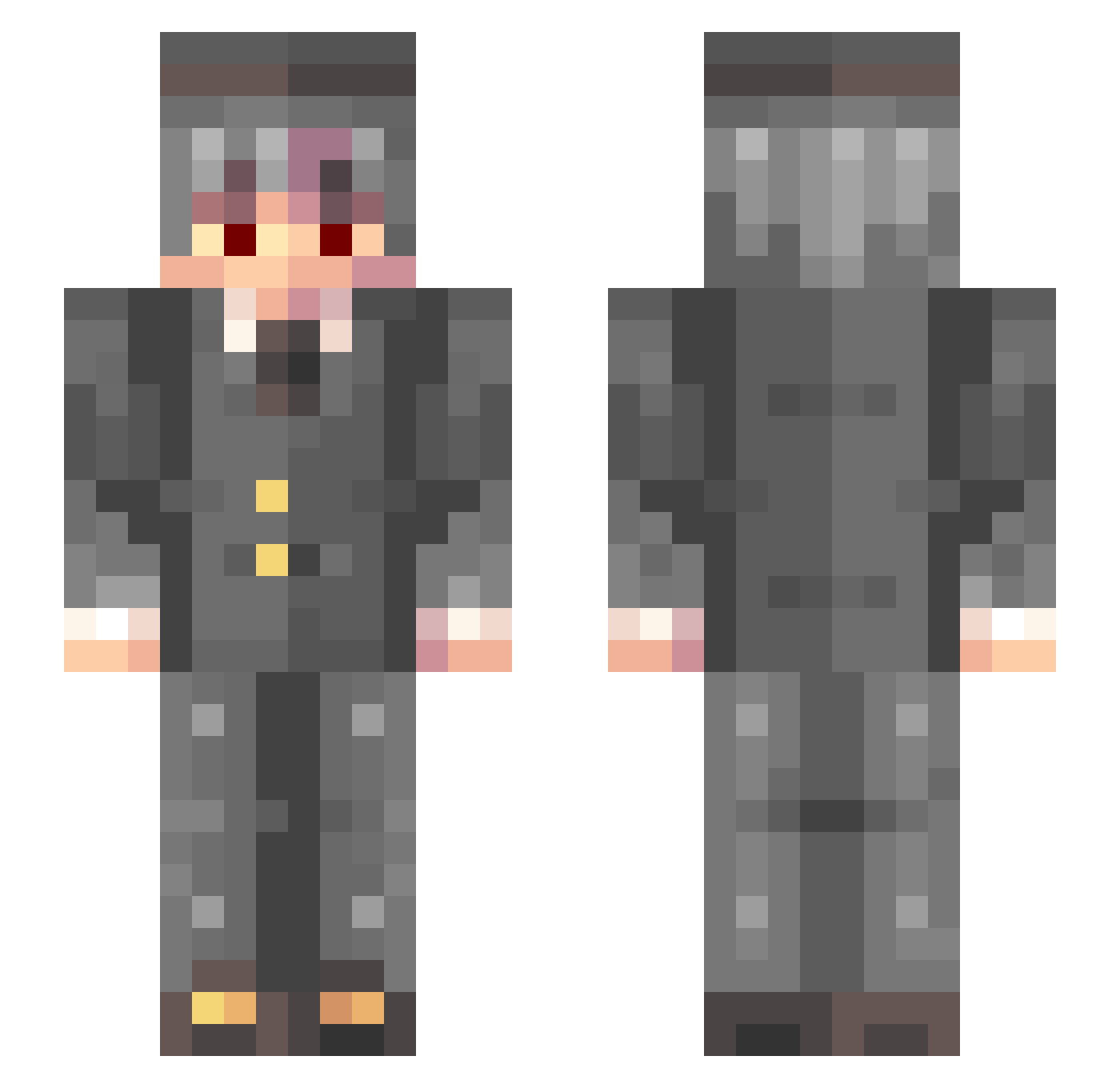 _Aftn Minecraft skin, front and back view