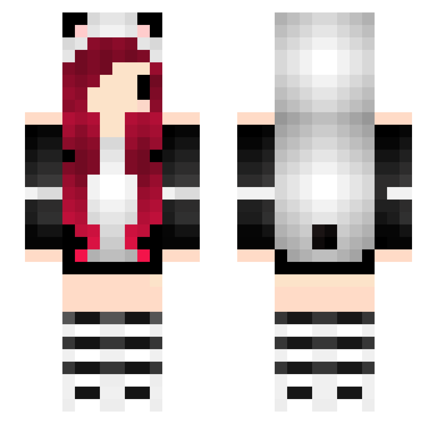 Unsuccessful Minecraft skin, front and back view