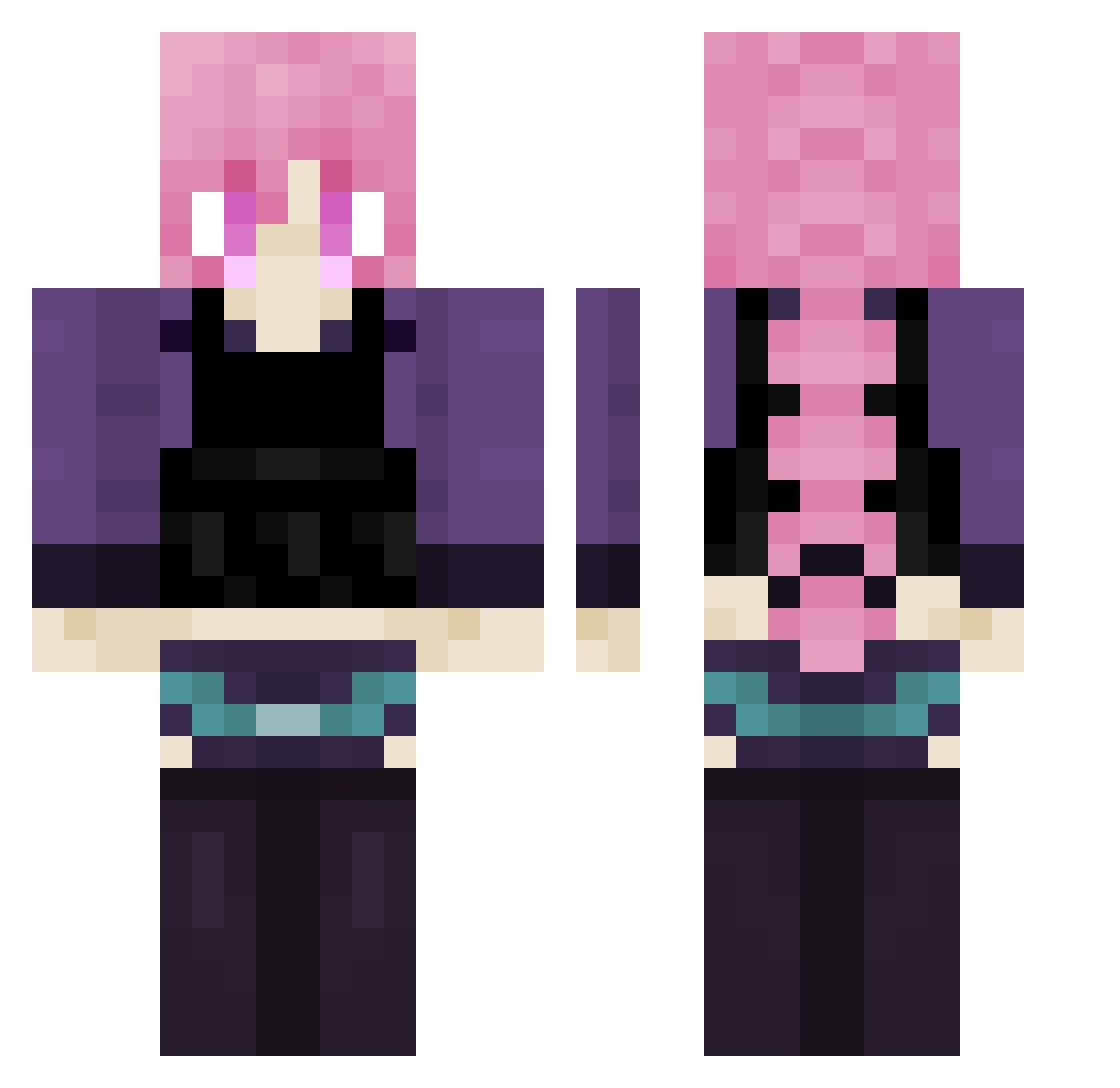 BingBong299 Minecraft skin, front and back view