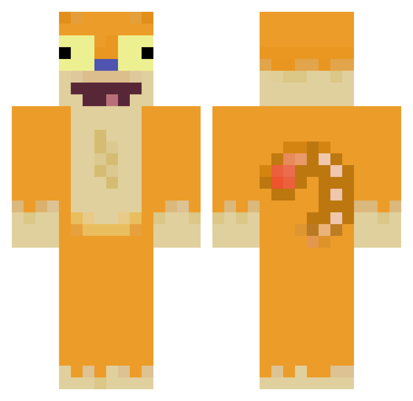 Autochthonic Minecraft skin, front and back view