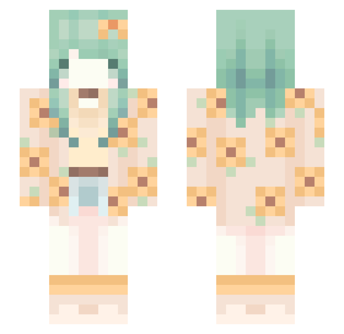 katanica Minecraft skin, front and back view