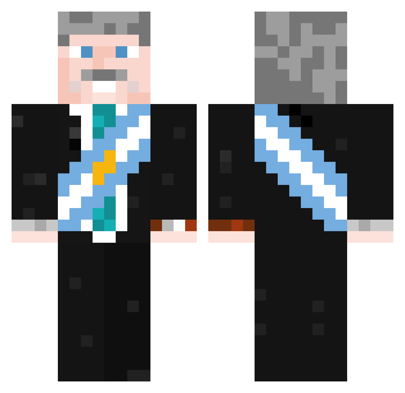 AxelitoKicillof Minecraft skin, front and back view