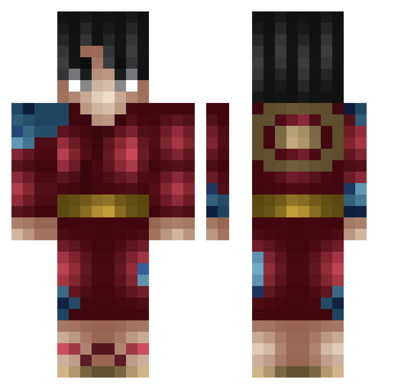 Zizouuu95 Minecraft skin, front and back view