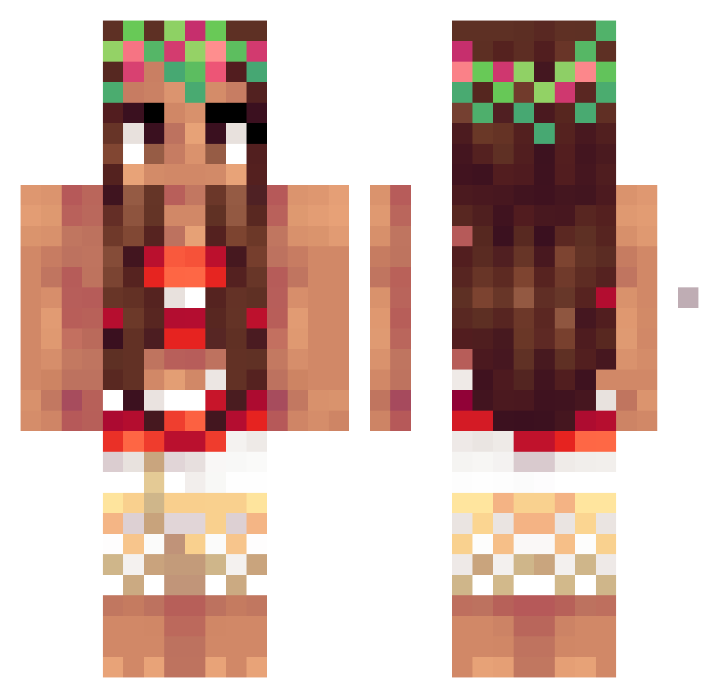 x_Leilani Minecraft skin, front and back view