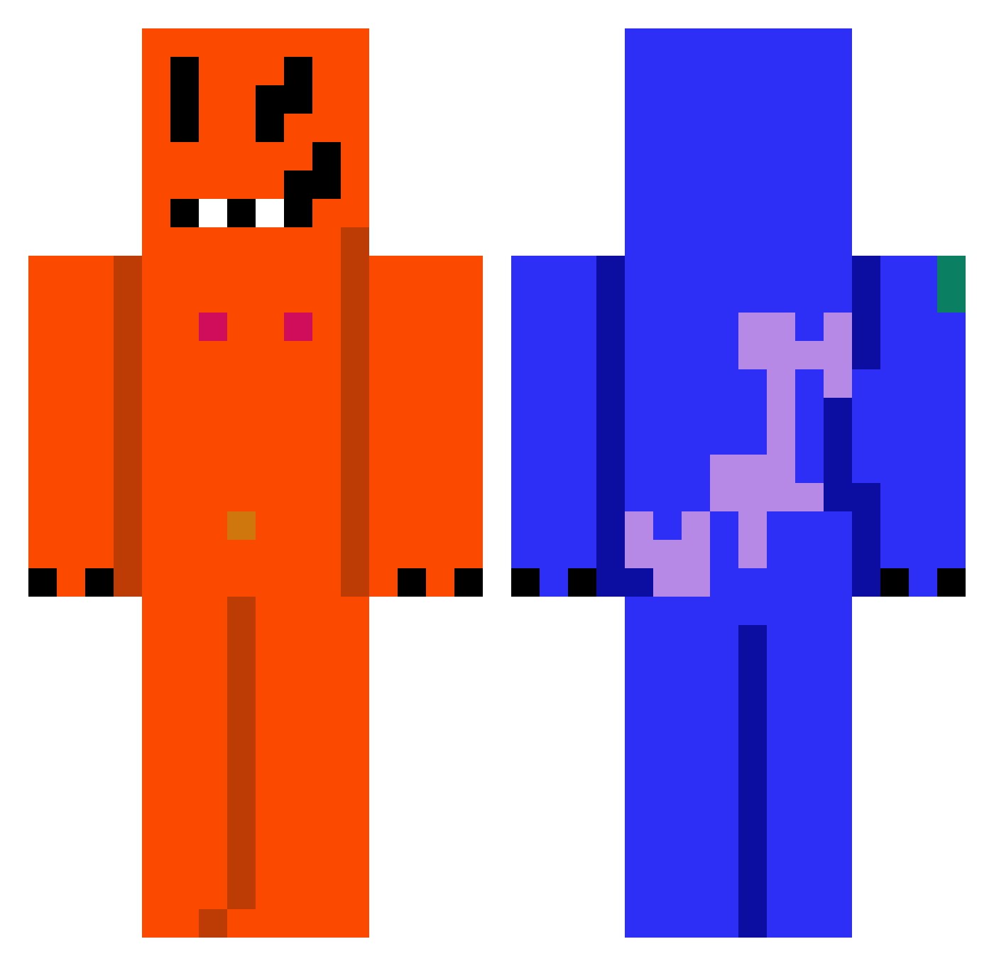 dongeh Minecraft skin, front and back view