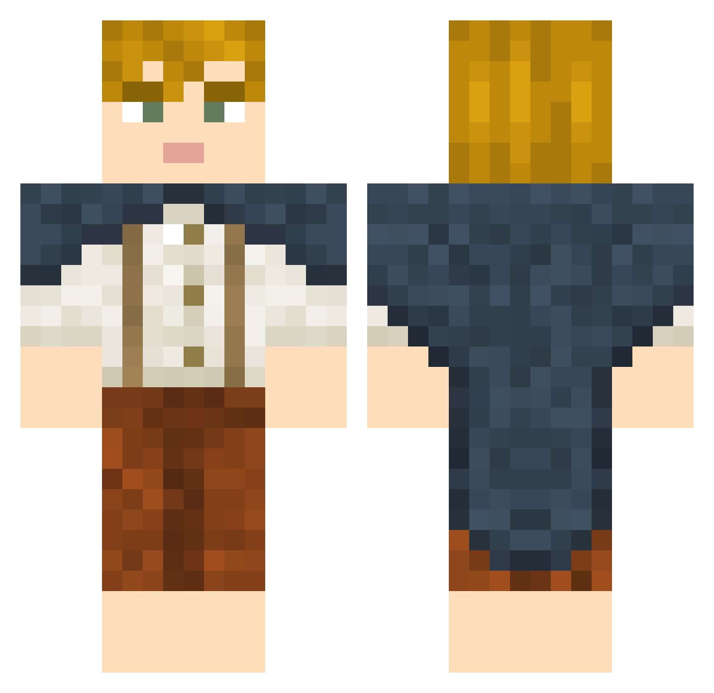 Caldrons Minecraft skin, front and back view