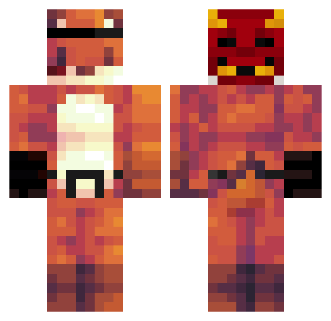 Jerzye Minecraft skin, front and back view