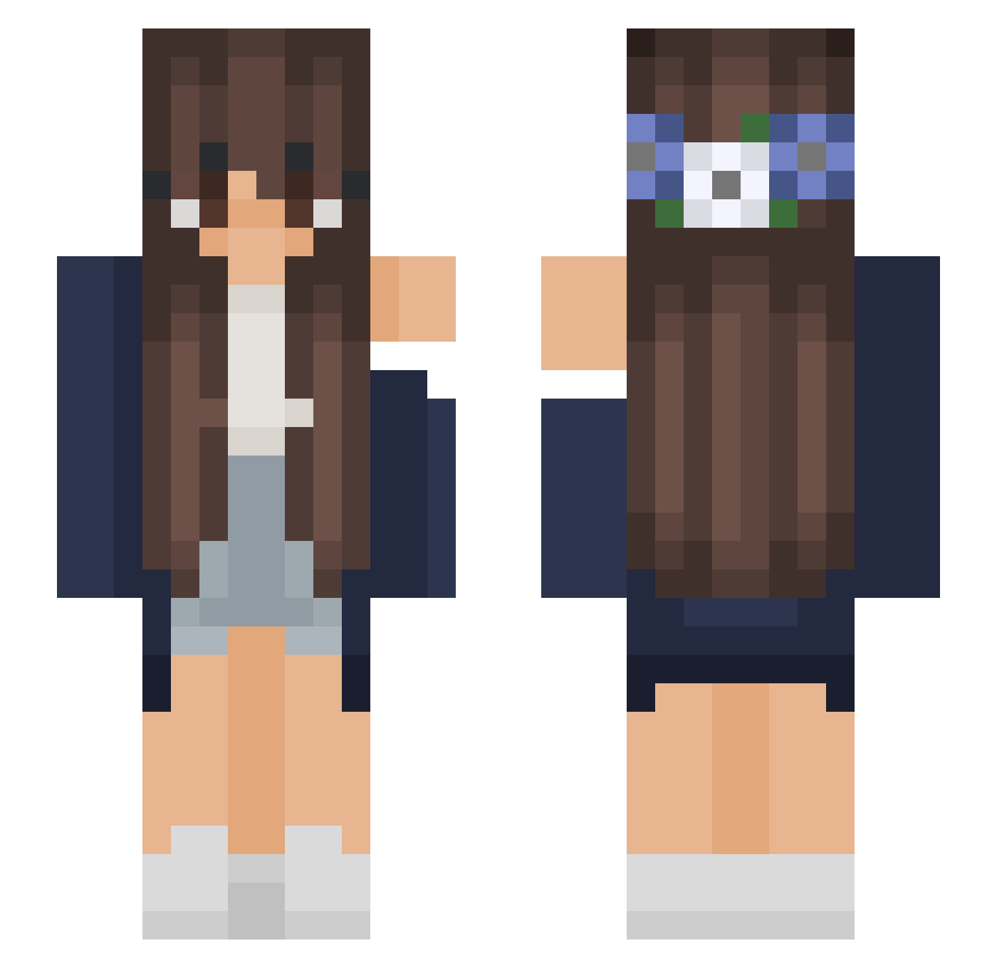 zBiibi Minecraft skin, front and back view