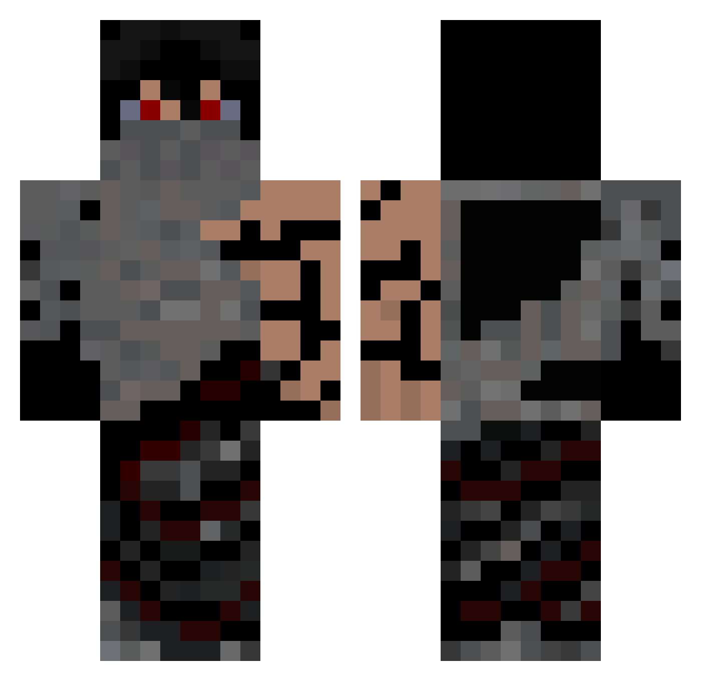 Flaming_Shadow89 Minecraft skin, front and back view