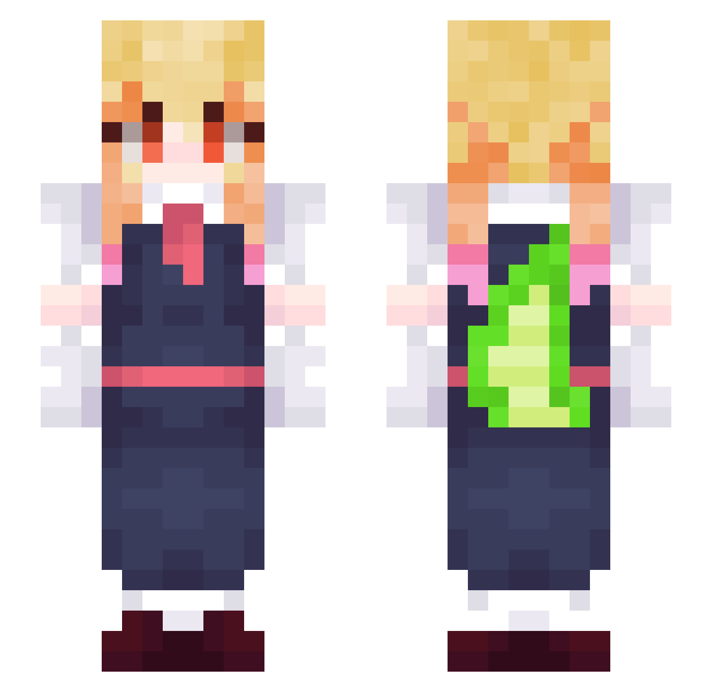 DenZCTM Minecraft skin, front and back view