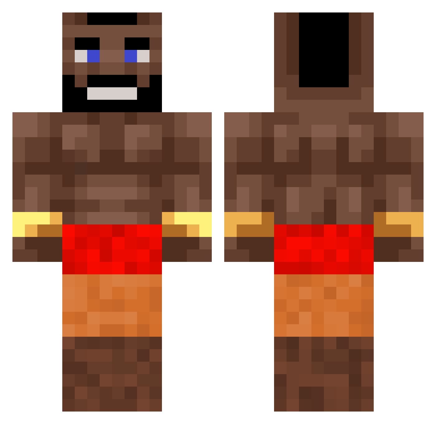 mxgty Minecraft skin, front and back view
