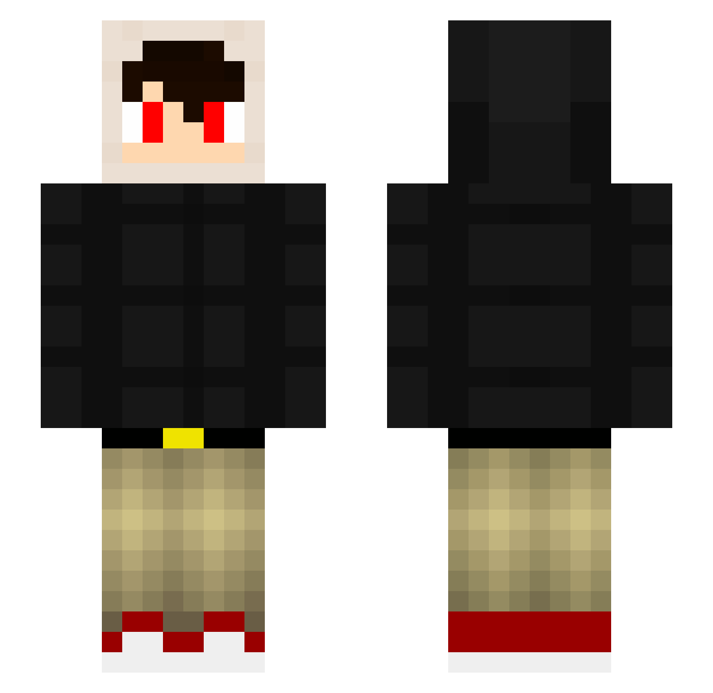 toji1112223 Minecraft skin, front and back view